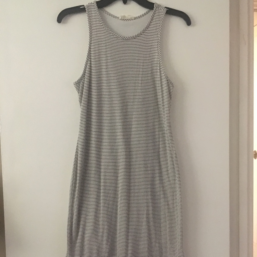 Black and white striped dress